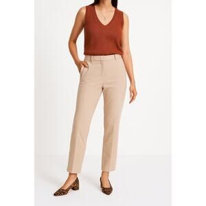 HALOGEN High Waist Straight Leg Trousers | 12 Petite | Blush Beige | Workwear